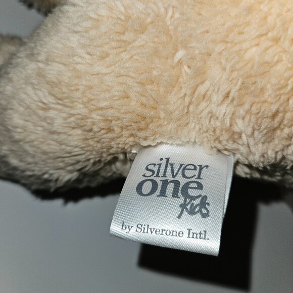 Silver One Tan Puppy Dog Plush 11" Stuffed Animal Toy Lovey Closed Eyes Sleeping - Picture 7 of 9